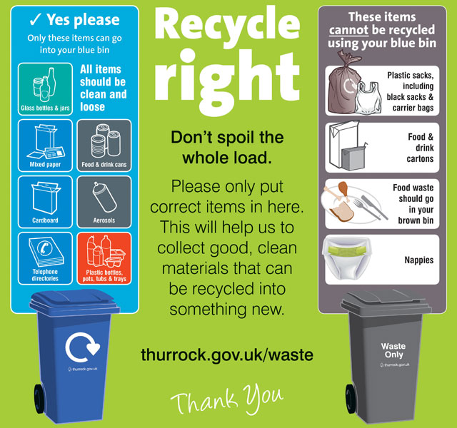 What goes in your bins Household waste and recycling Thurrock Council